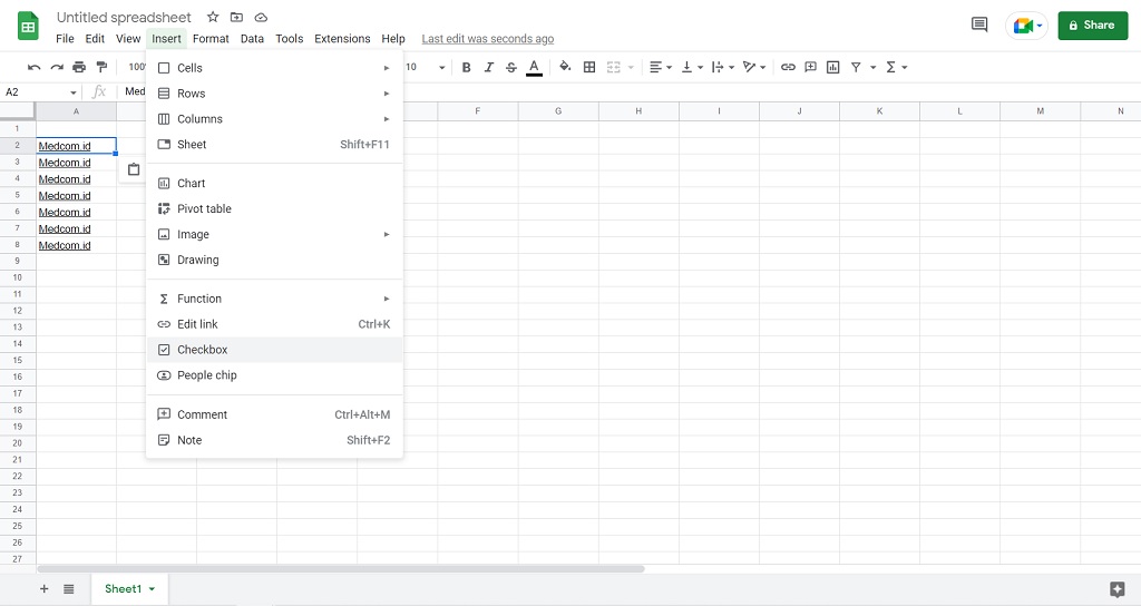 Cara Tambahkan Kotak Centang di Google Sheets - Perguruan Tinggi